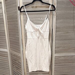 Guess Cream Tie-Front Slip Dress